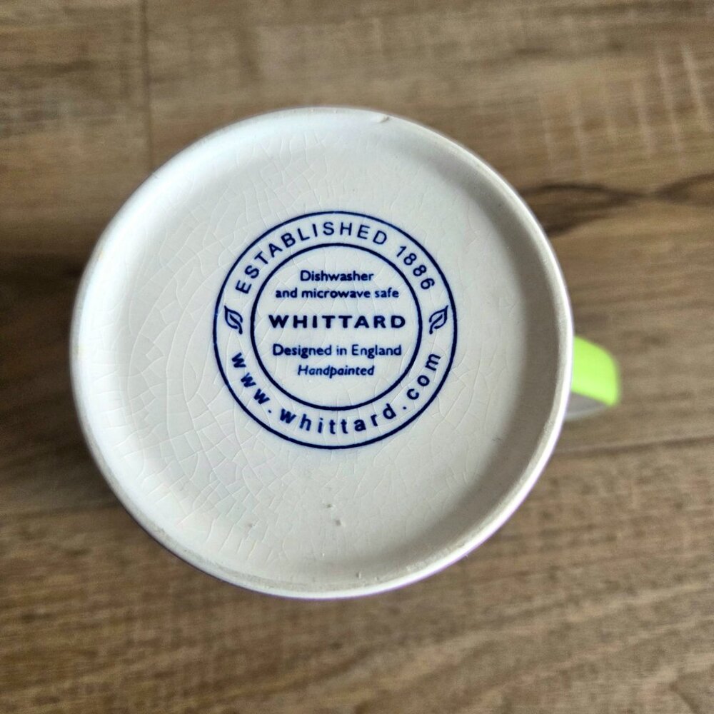 Whittard Designed in England Handpainted mug with multicolored striped pattern. - Picture 5 of 5